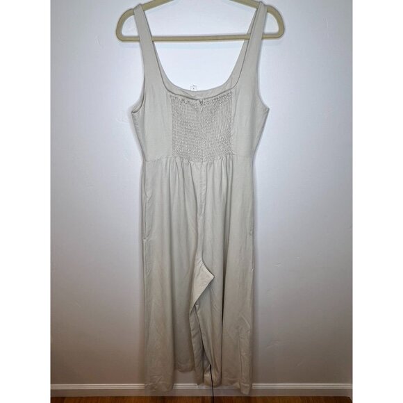 Madewell Wide-Leg Tank Jumpsuit Drapey Twill Size 8  Muted Stone Color NWT - Picture 7 of 10